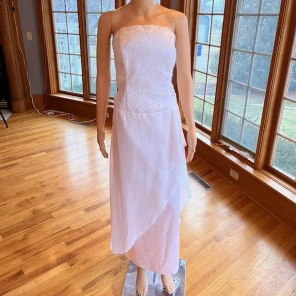 alfred angelo chiffon dress cocktail short homecoming bridesmaid 7372S